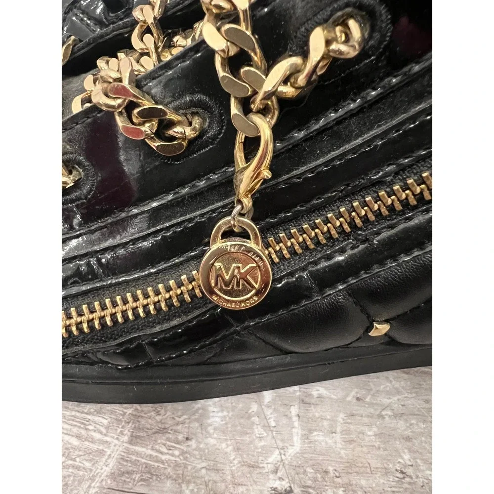 Michael Kors Urban Chain Sport Luxe High-Top Sneaker Women SZ 10M Black Quilted